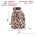 Leopard printed plush children's backpack